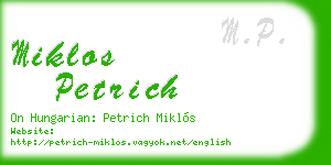 miklos petrich business card