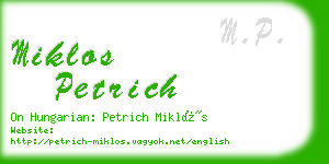 miklos petrich business card